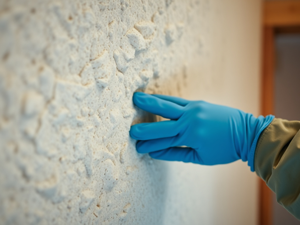 Close-up inspection of cured spray polyurethane foam insulation texture
